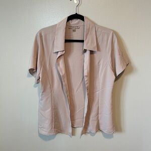 Notations Light Beige Button-Up Blouse Size XL